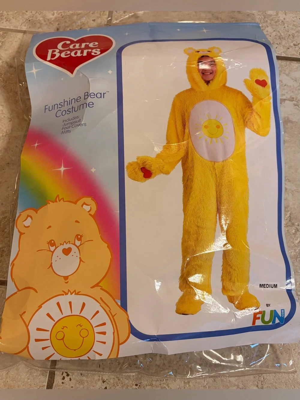 Care Bears Classic Funshine Yellow Bear  Costume, Kid’s Medium (8-10), Halloween